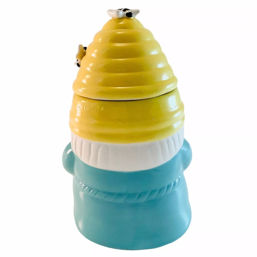 NEW Martha Stewart Beehive Bee Gnome Ceramic Canister Jar Candle 20.5 oz π - Picture 8 of 9